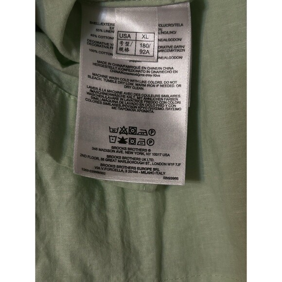 Brooks Brothers Women's Linen Blend Tunic Top Light Green 3/4 Sleeve Size XL - Picture 8 of 10
